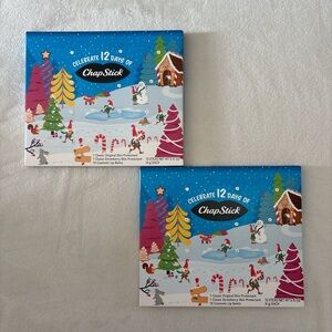 BRAND NEW Lot of 2 Chapstick 12 Days Advent Calendars
